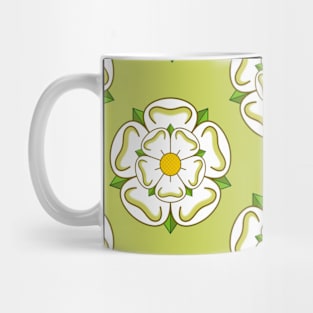 Yorkshire Rose - Pattern - Green Background Mug